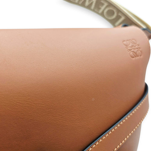 Small Gate Brown Shoulder Bag in Calfskin Gold hardware