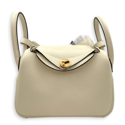 Lindy II Mini Cream in Clemence Gold hardware CL2607-22338 1
