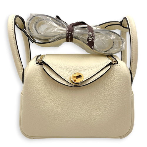 Lindy II Mini Cream in Clemence Gold hardware CL2607-22338 3