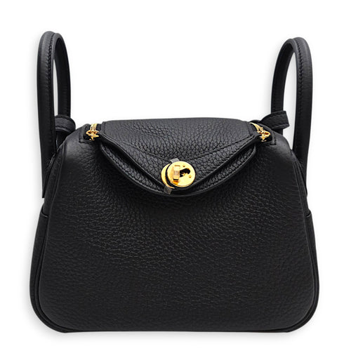 Lindy II Mini Black in Clemence Gold hardware