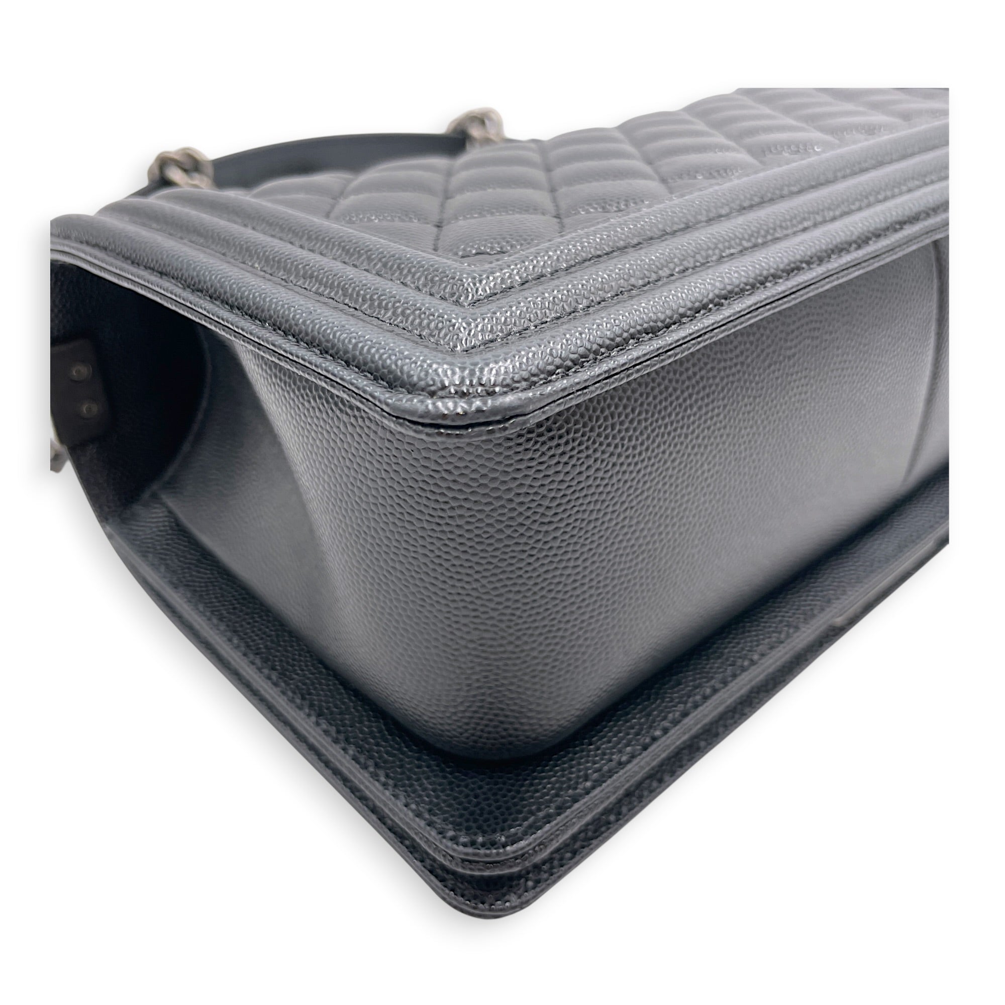 Boy Black Shoulder Bag in Caviar Leather Ruthenium hardware CL2607-22347 12