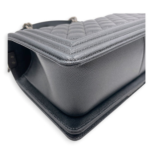 Boy Black Shoulder Bag in Caviar Leather Ruthenium hardware CL2607-22347 12