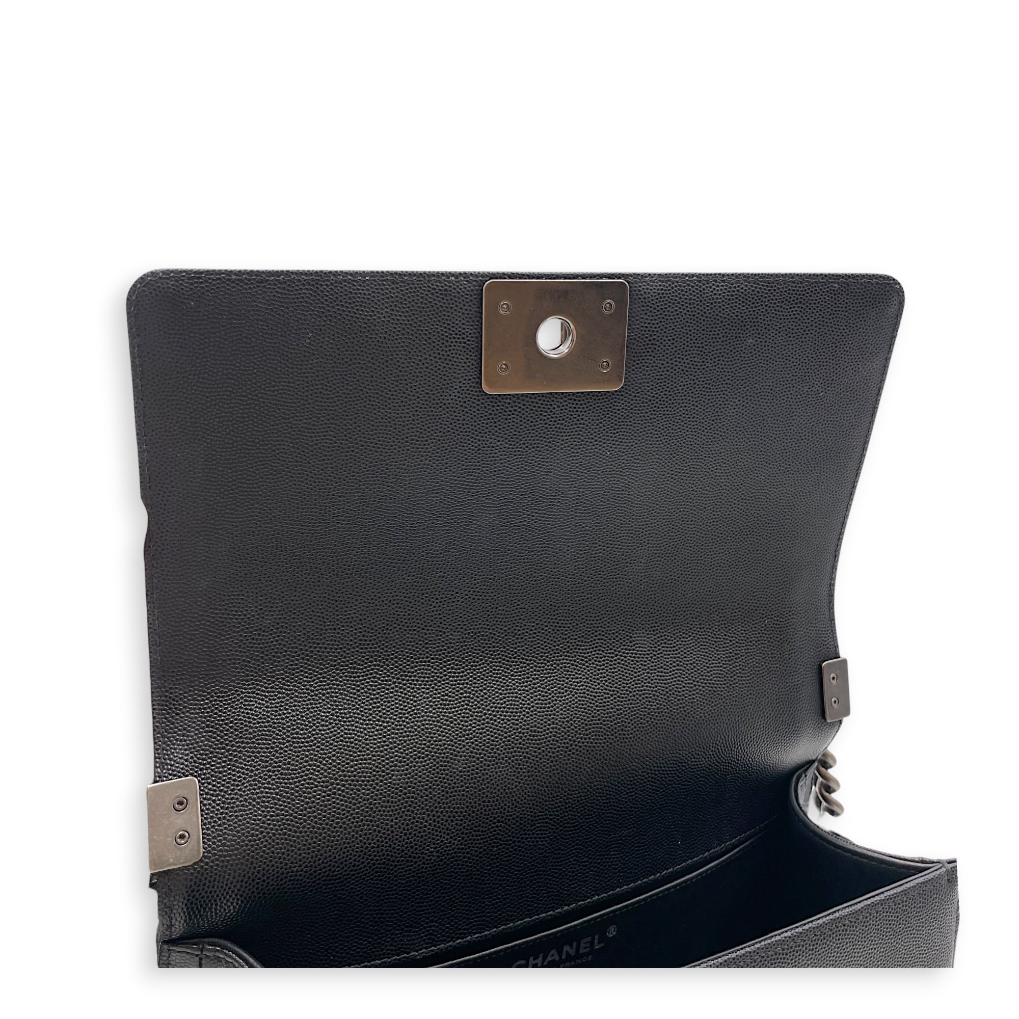 Boy Black Shoulder Bag in Caviar Leather Ruthenium hardware CL2607-22347 14