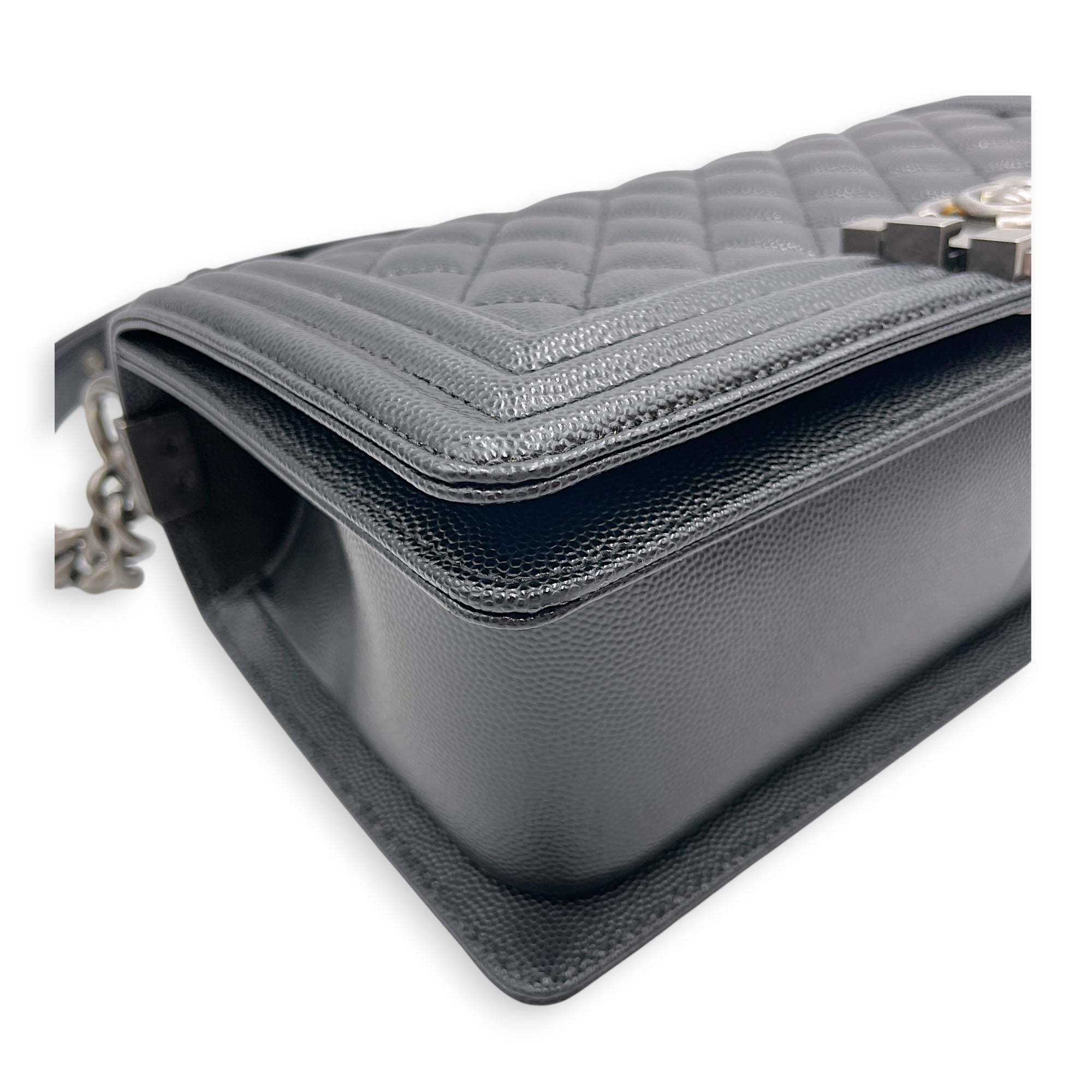 Boy Black Shoulder Bag in Caviar Leather Ruthenium hardware CL2607-22347 8