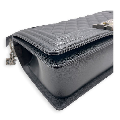 Boy Black Shoulder Bag in Caviar Leather Ruthenium hardware CL2607-22347 8