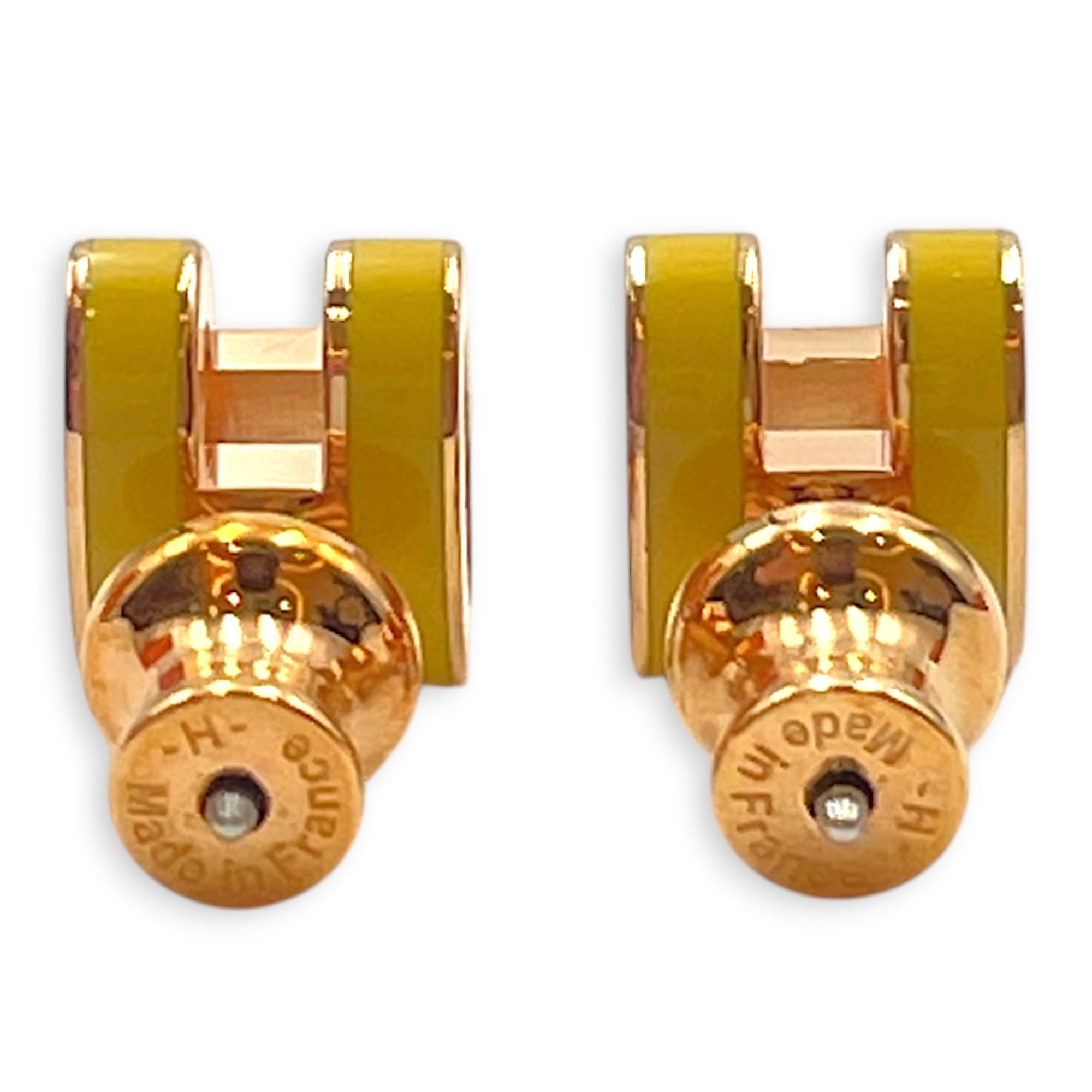 Pop H Jaune Sature Earrings Rose Gold hardware CL2607-22351 2