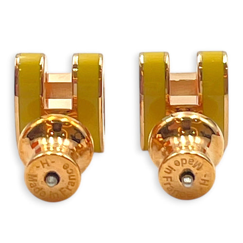 Pop H Jaune Sature Earrings Rose Gold hardware CL2607-22351 2