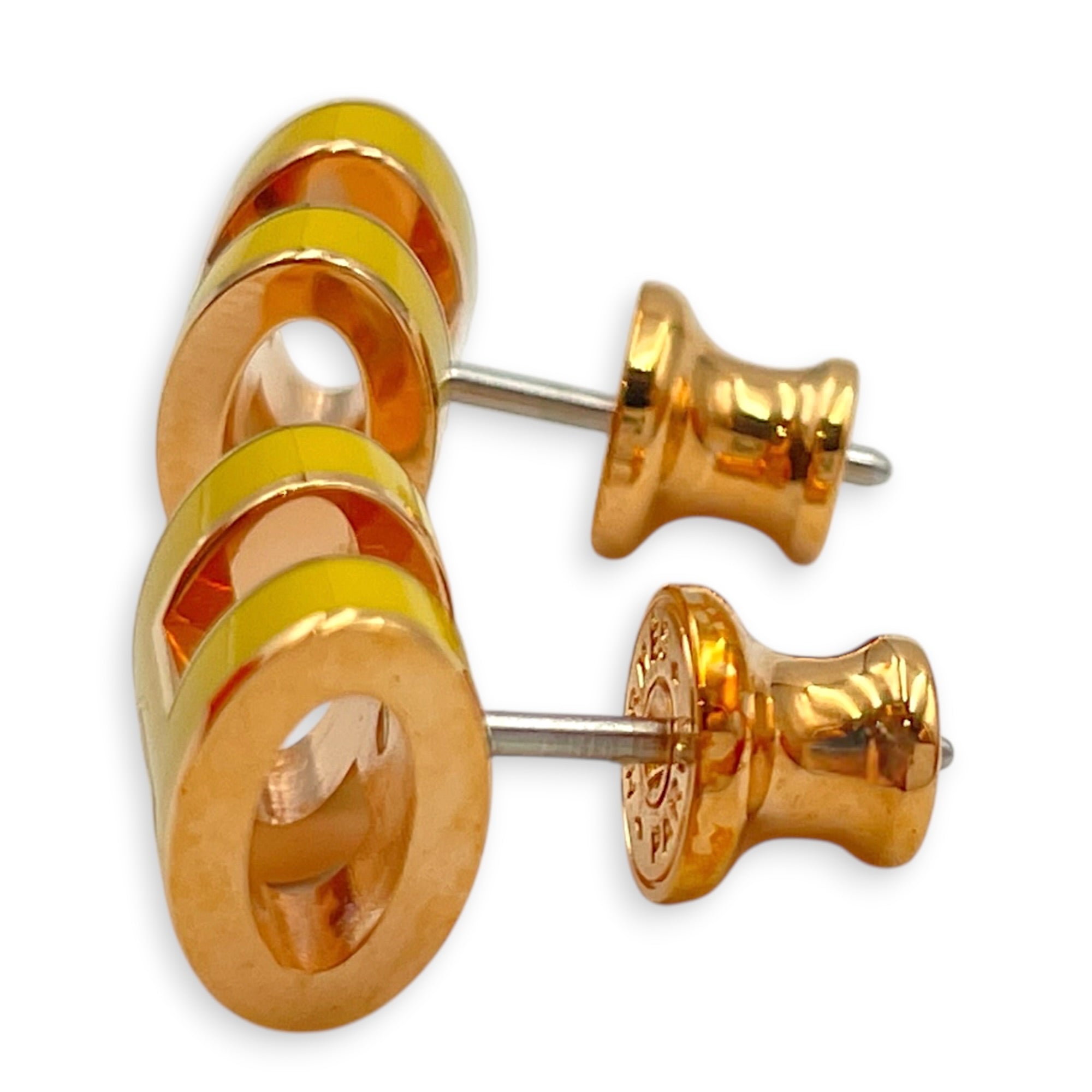 Pop H Jaune Sature Earrings Rose Gold hardware CL2607-22351 4