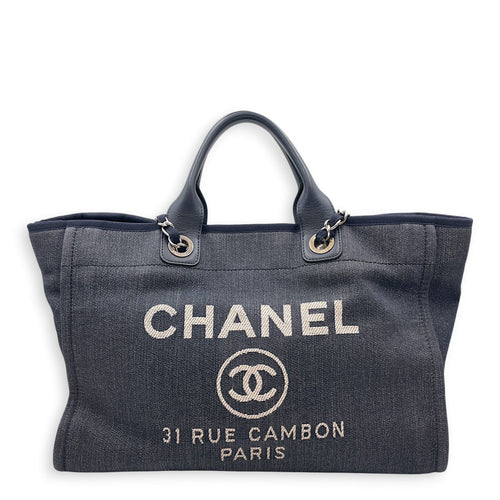 Deauville Medium Blue Tote Bag in Denim Silver hardware CL2607-22354 1