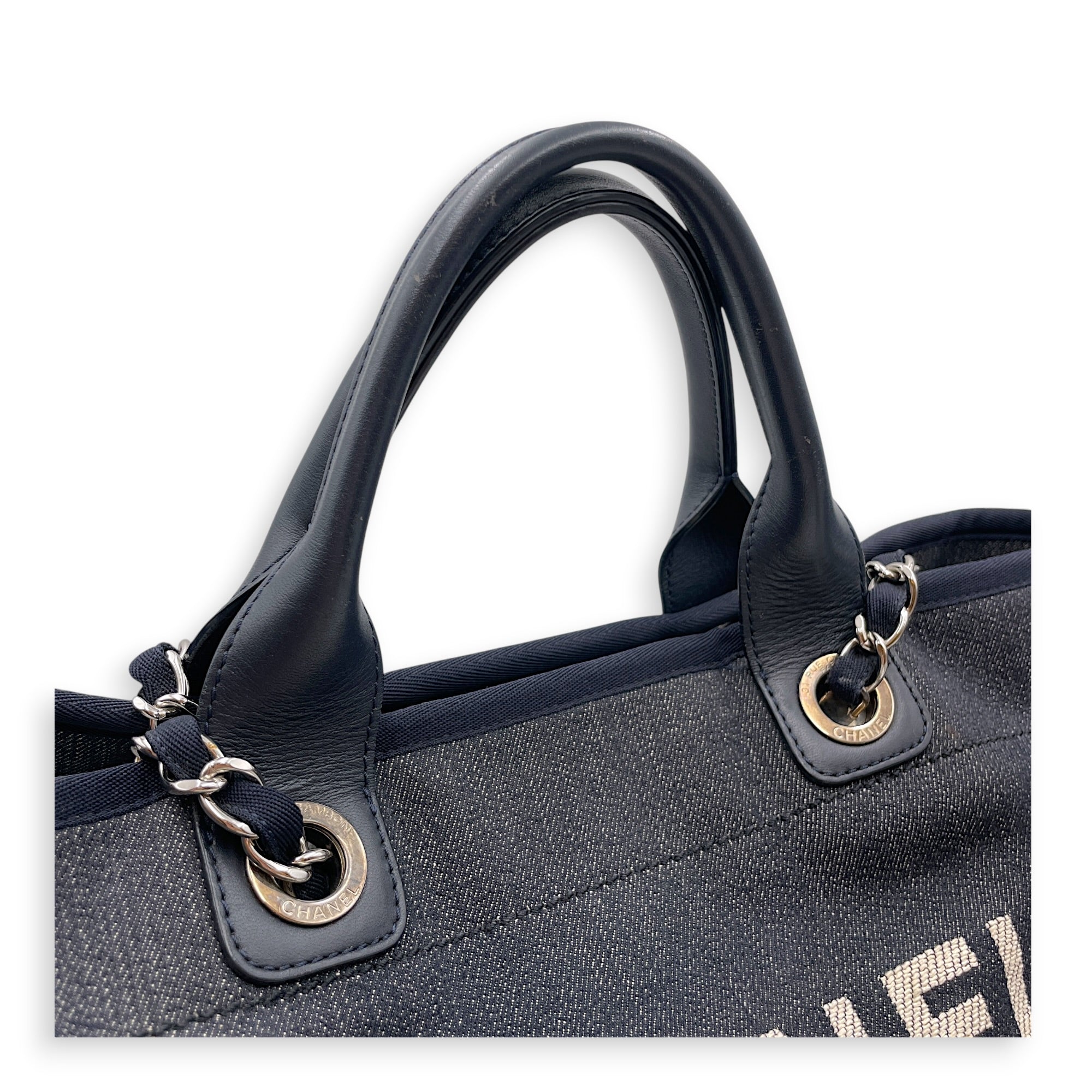 Deauville Medium Blue Tote Bag in Denim Silver hardware CL2607-22354 12