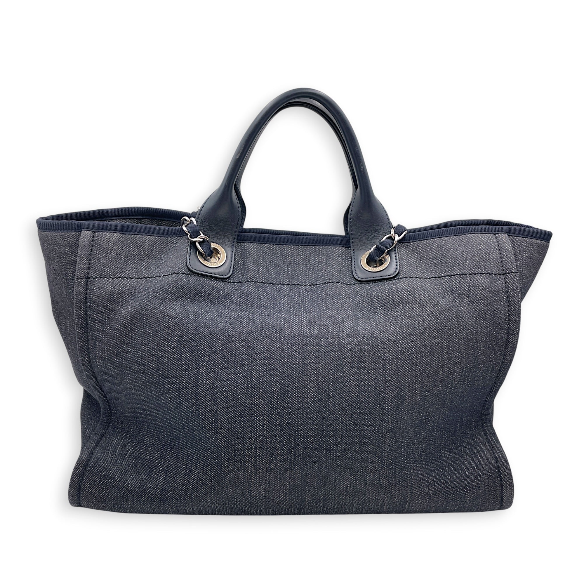 Deauville Medium Blue Tote Bag in Denim Silver hardware CL2607-22354 2