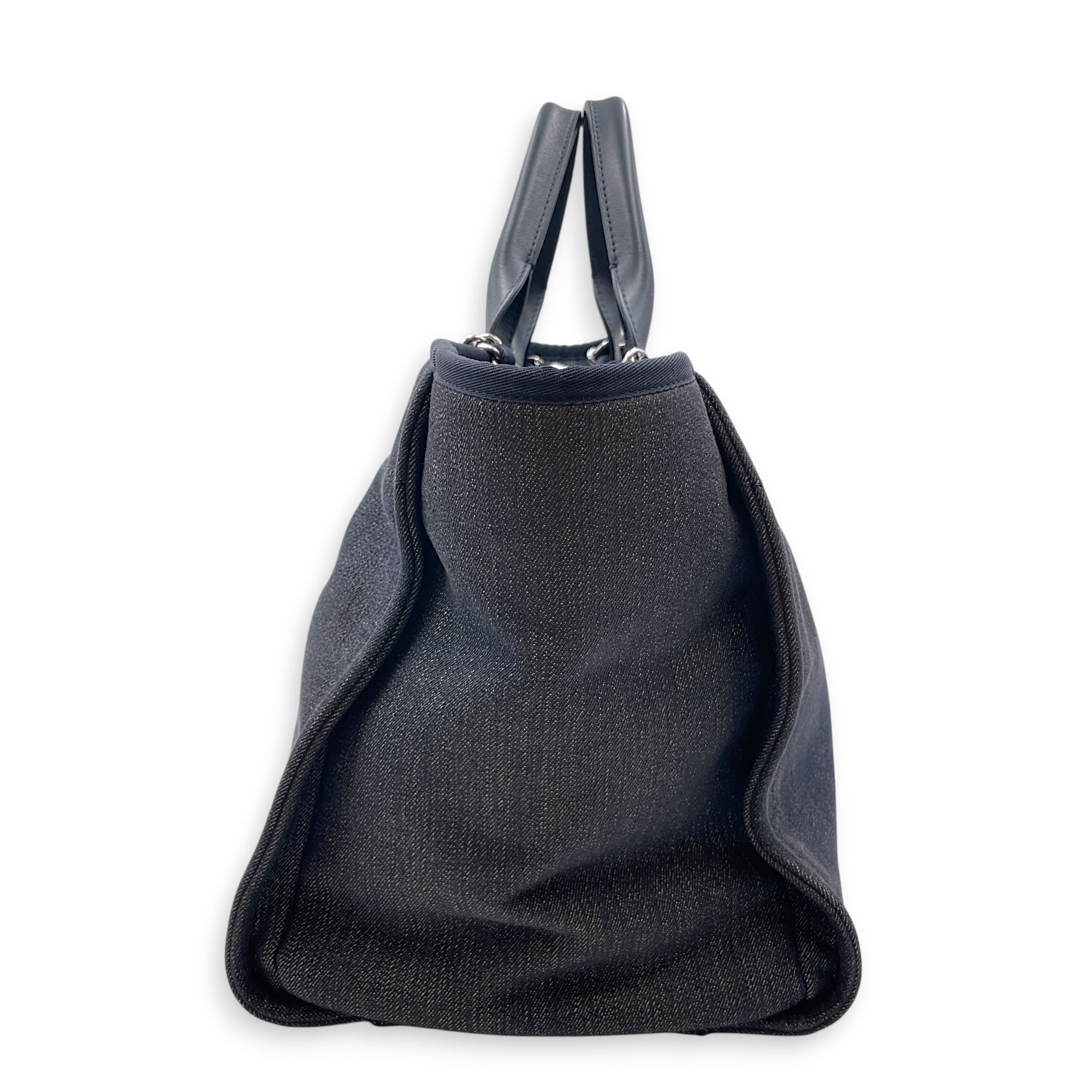 Deauville Medium Blue Tote Bag in Denim Silver hardware CL2607-22354 4