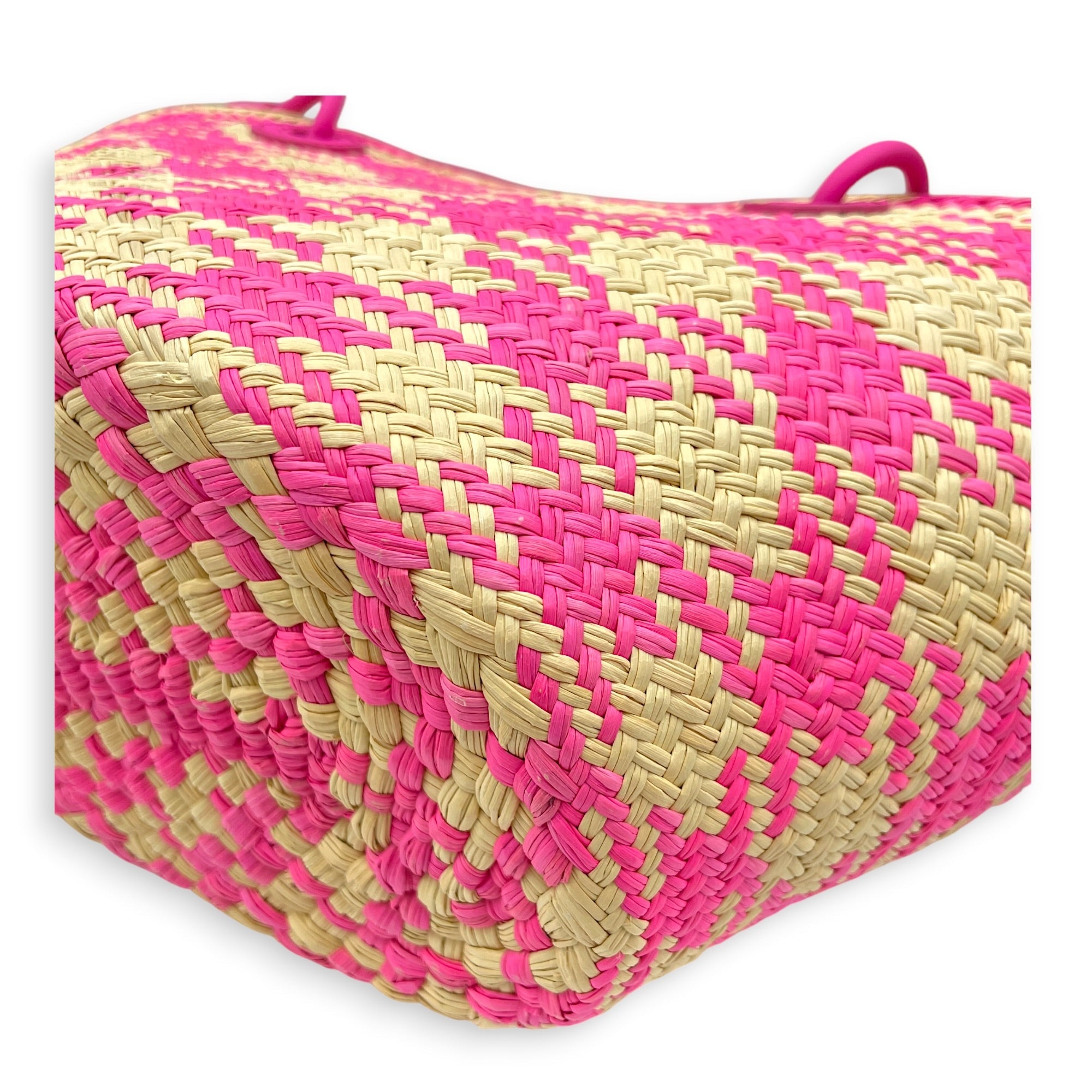 Loewe x Paula's Ibiza Anagram Basket Pink Shoulder Bag in Rattan CL2607-22355 12