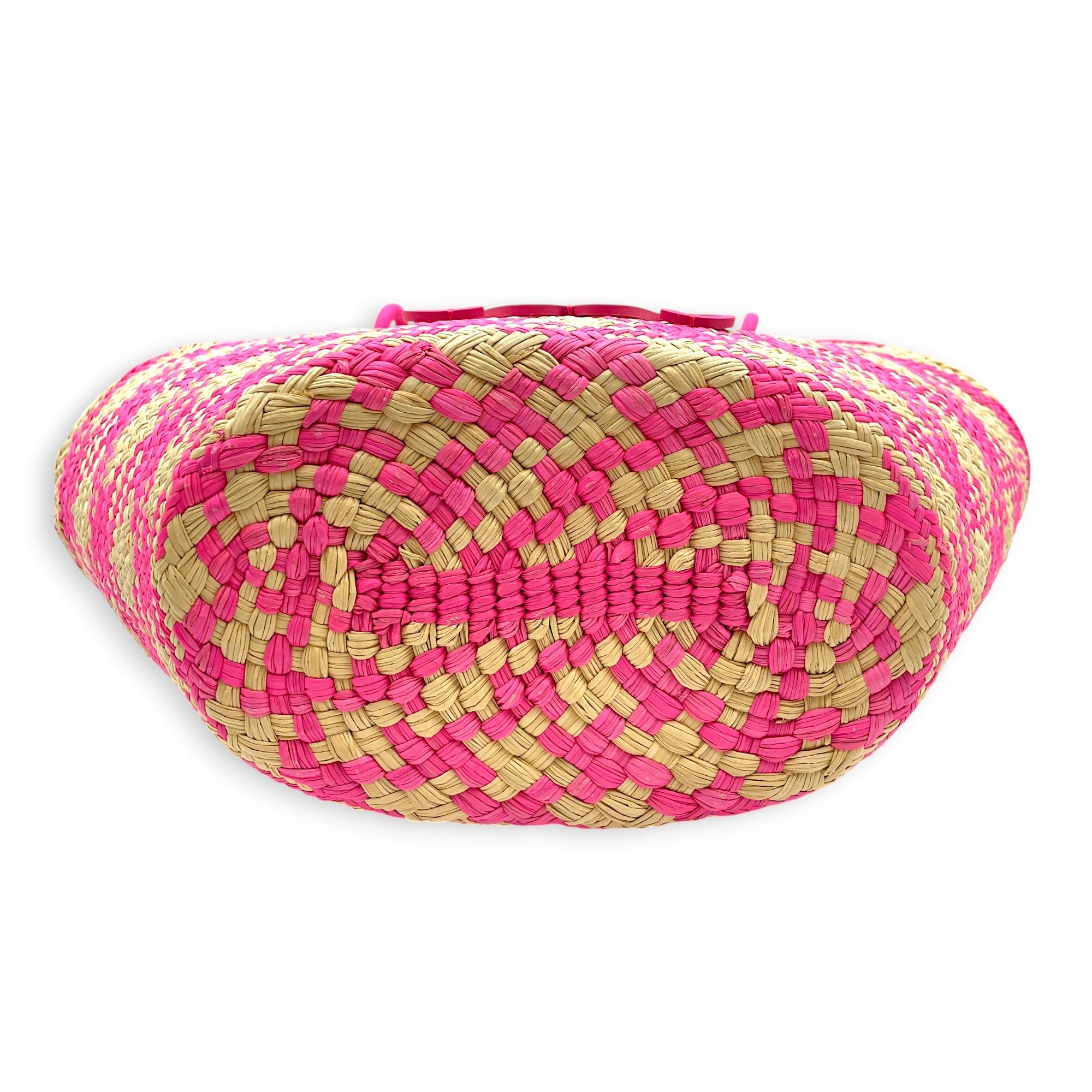 Loewe x Paula's Ibiza Anagram Basket Pink Shoulder Bag in Rattan CL2607-22355 5