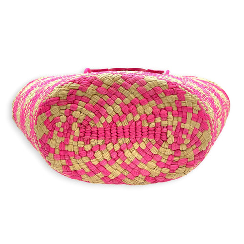 Loewe x Paula's Ibiza Anagram Basket Pink Shoulder Bag in Rattan CL2607-22355 5