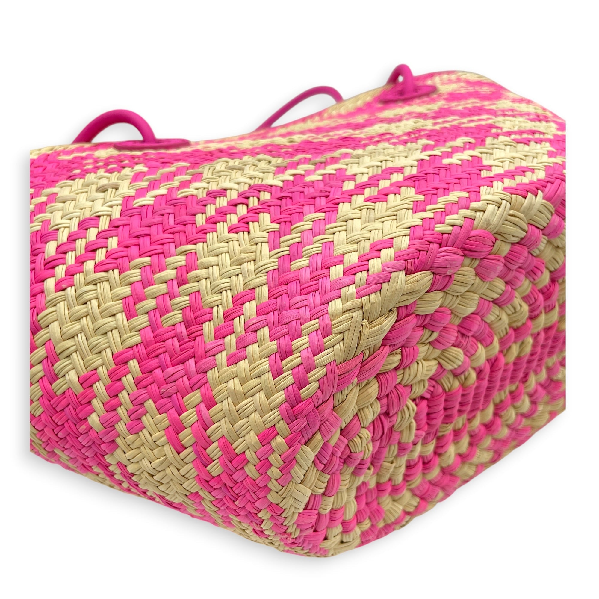 Loewe x Paula's Ibiza Anagram Basket Pink Shoulder Bag in Rattan CL2607-22355 7