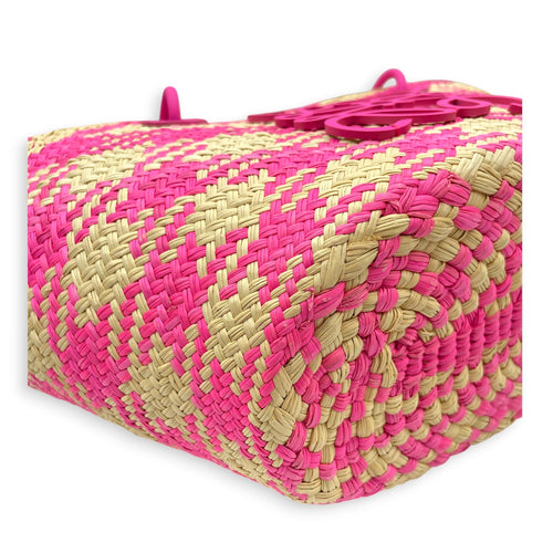 Loewe x Paula's Ibiza Anagram Basket Pink Shoulder Bag in Rattan CL2607-22355 9
