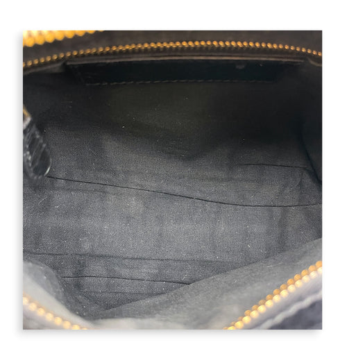 Mini City Black Crossbody Bag in Distressed Leather Gold hardware