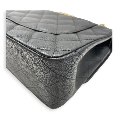 Classic Flap Jumbo Black Shoulder Bag in Caviar Leather Gold hardware CL2607-22361 11