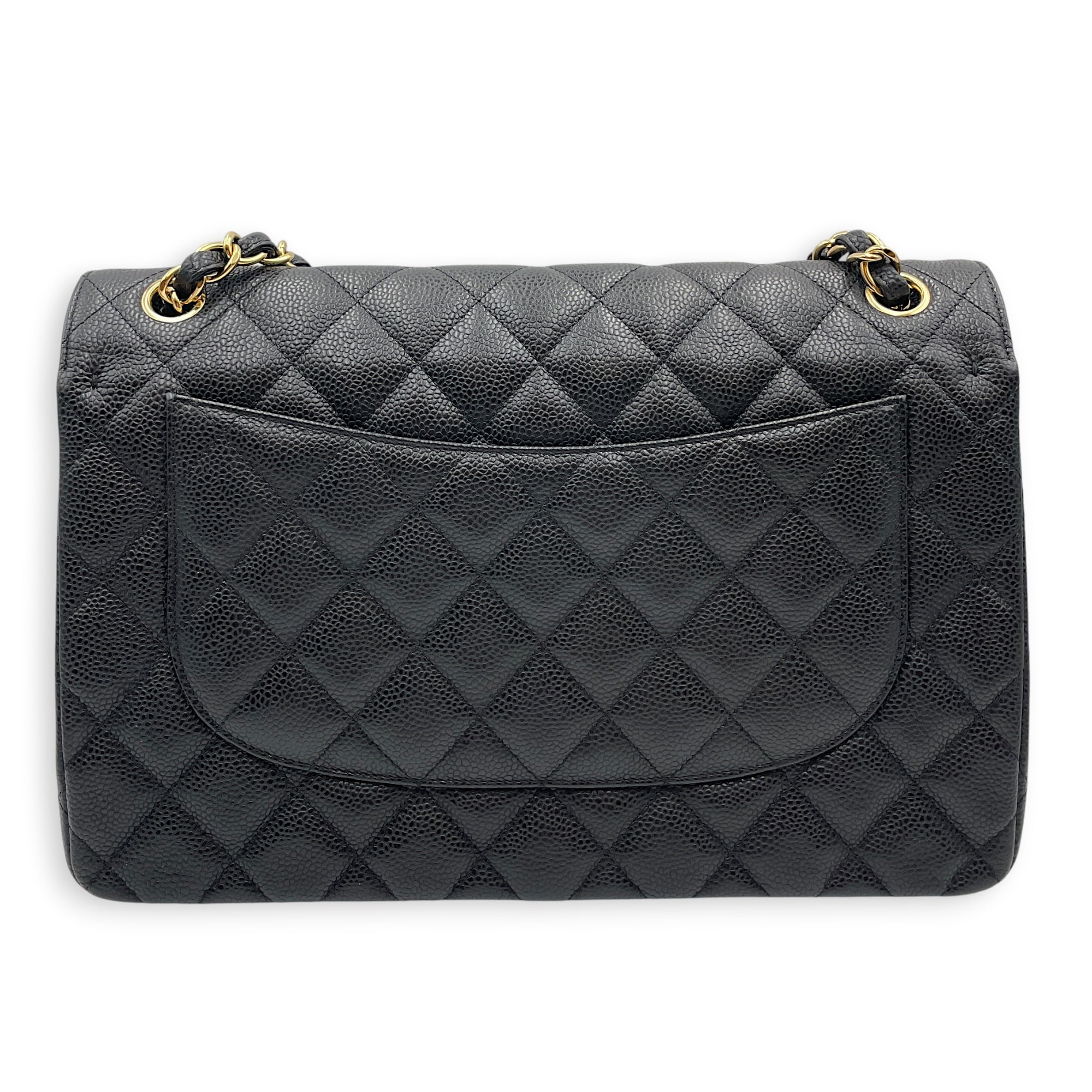 Classic Flap Jumbo Black Shoulder Bag in Caviar Leather Gold hardware CL2607-22361 2