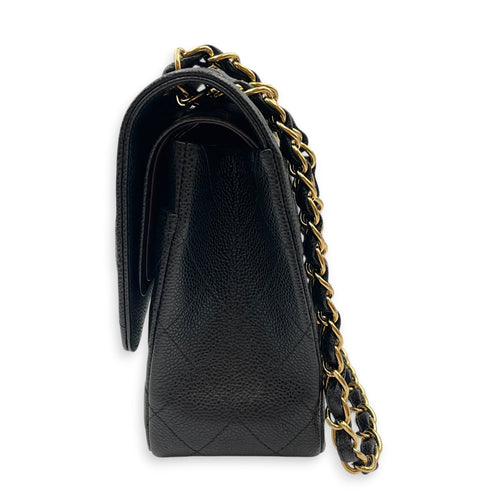 Classic Flap Jumbo Black Shoulder Bag in Caviar Leather Gold hardware CL2607-22361 4