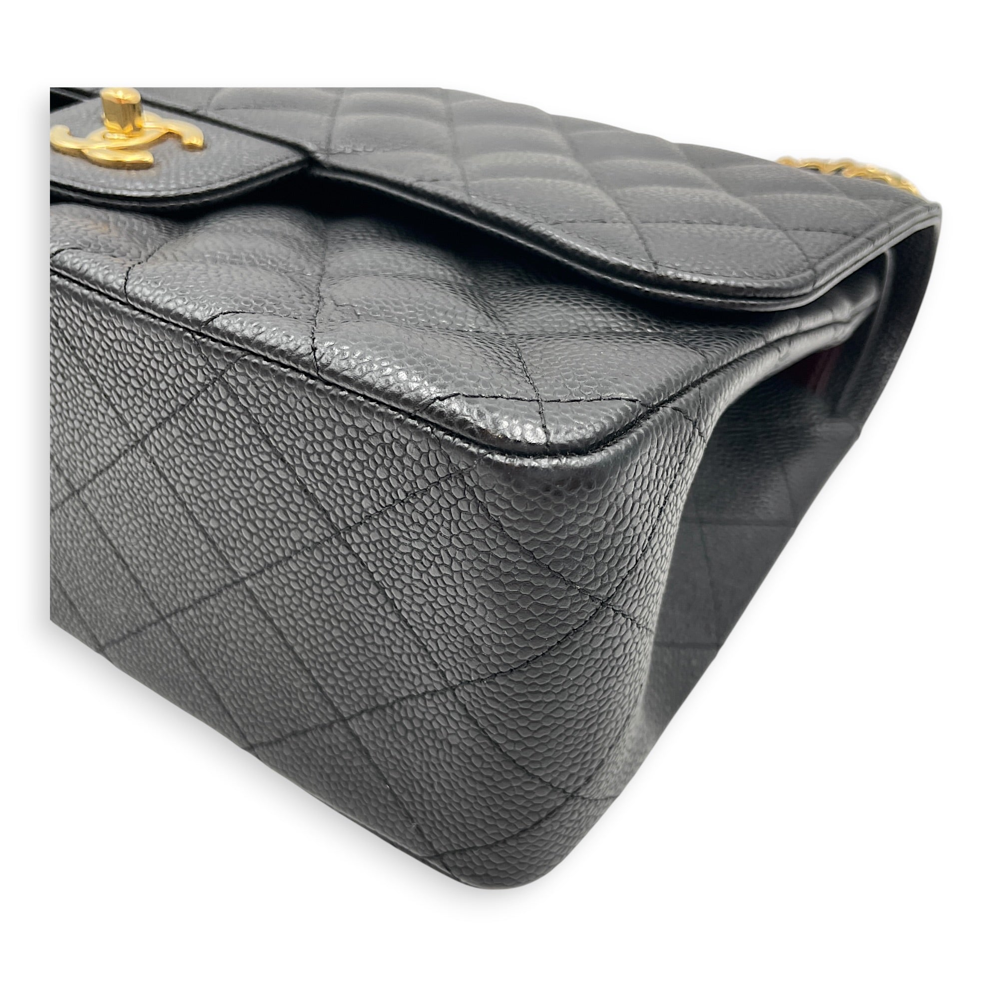 Classic Flap Jumbo Black Shoulder Bag in Caviar Leather Gold hardware CL2607-22361 7