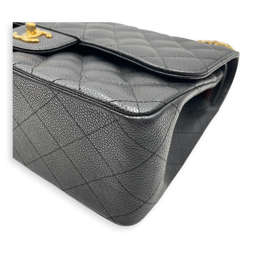 Classic Flap Jumbo Black Shoulder Bag in Caviar Leather Gold hardware CL2607-22361 7