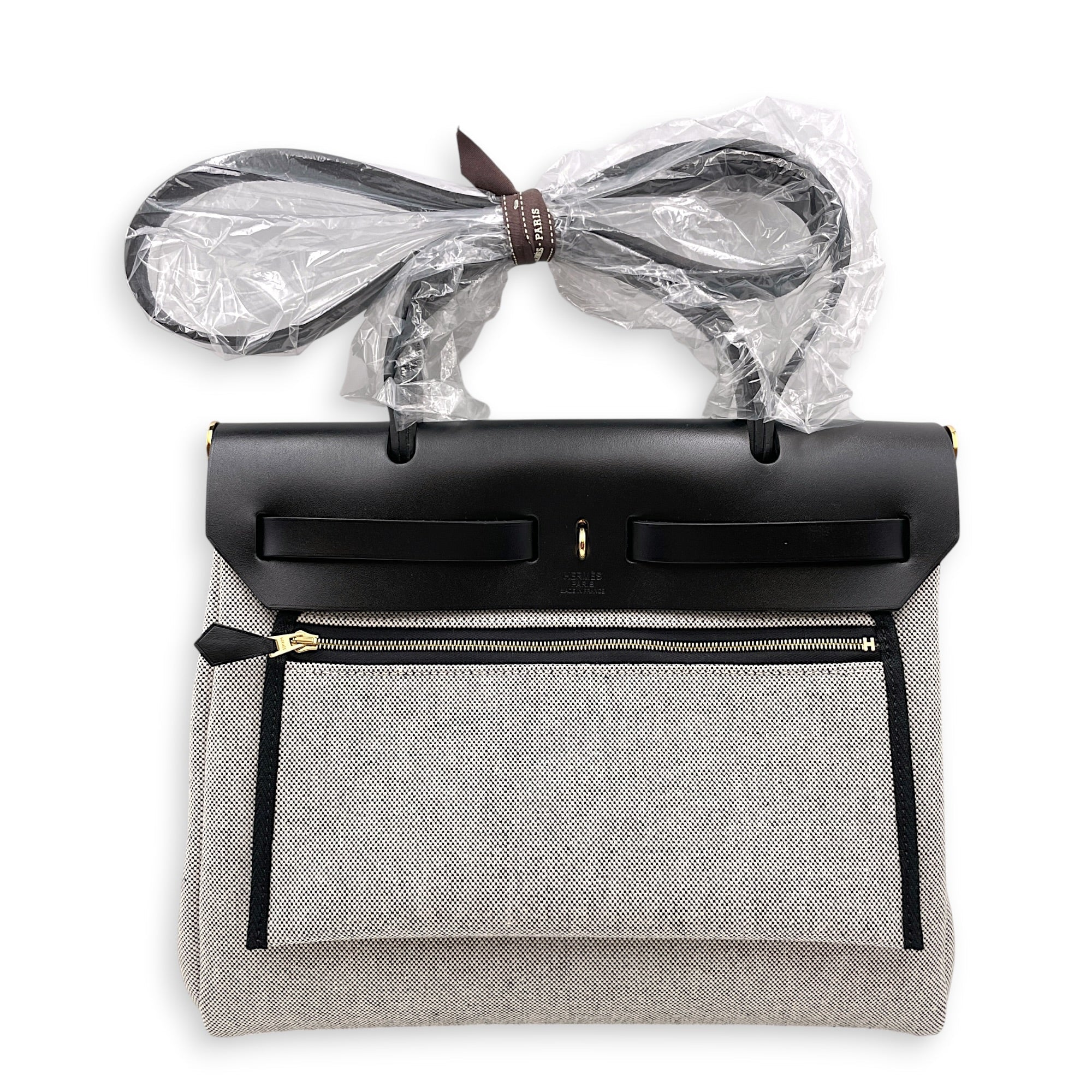 Herbag Circuit 24 31 Noir/Ecru in Canvas Gold hardware CL2607-22362 2