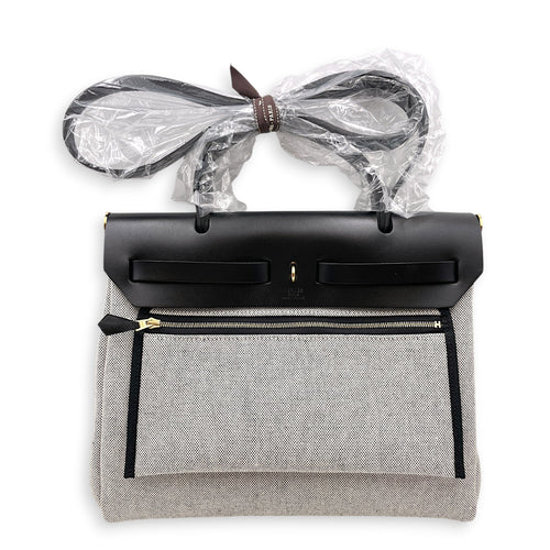 Herbag Circuit 24 31 Noir/Ecru in Canvas Gold hardware CL2607-22362 2
