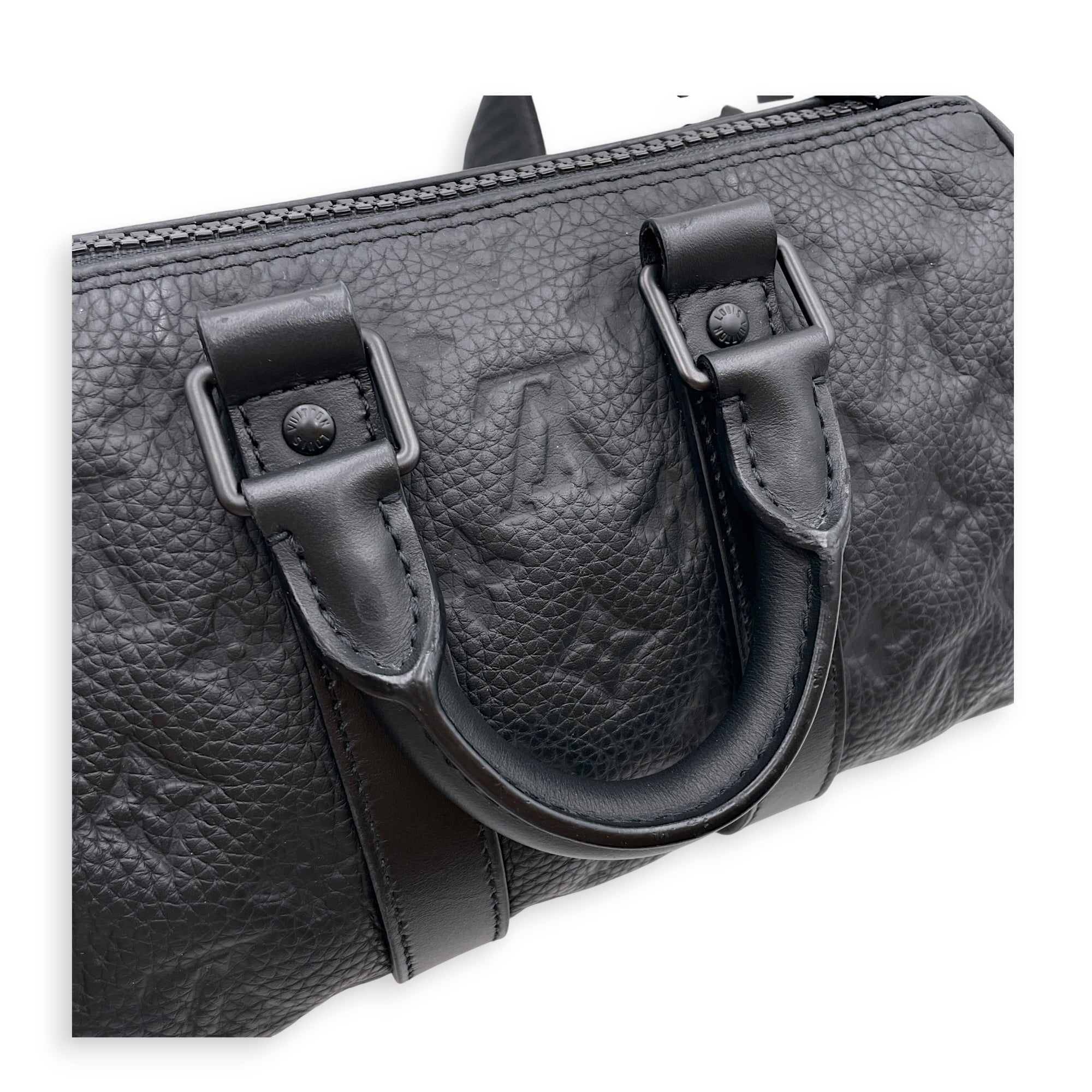 Keepall Bandouliere Black Crossbody Bag in Taurillon Leather Gunmetal hardware CL2607-22364 11