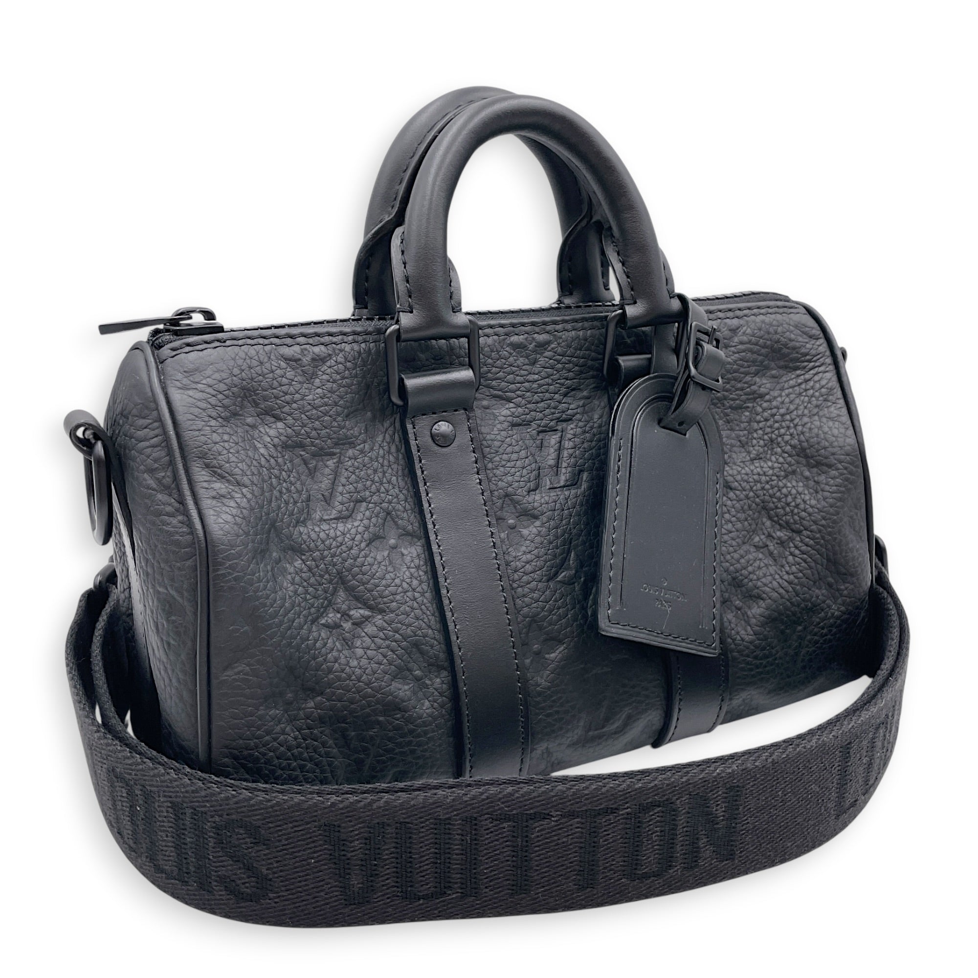 Keepall Bandouliere Black Crossbody Bag in Taurillon Leather Gunmetal hardware CL2607-22364 13