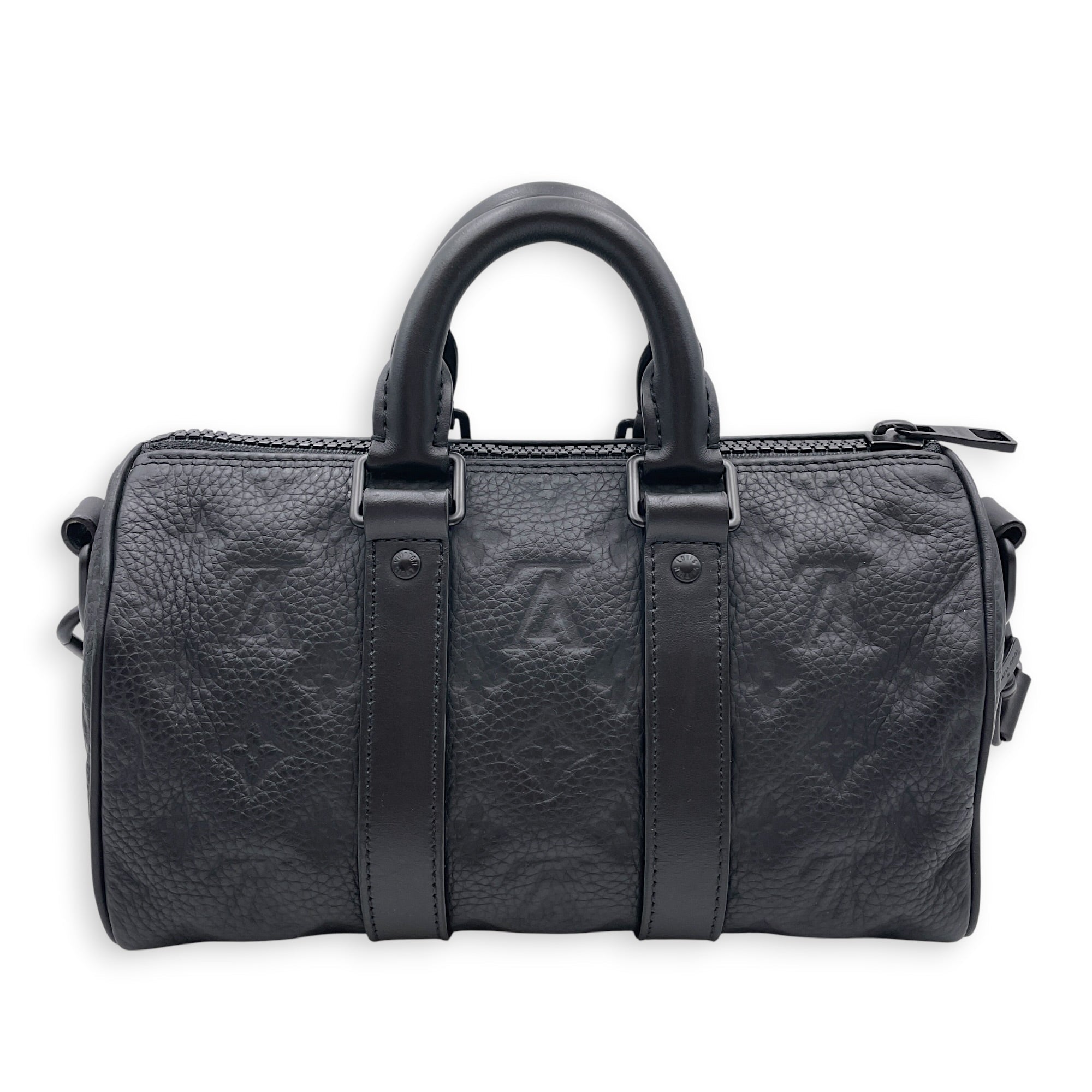 Keepall Bandouliere Black Crossbody Bag in Taurillon Leather Gunmetal hardware CL2607-22364 2