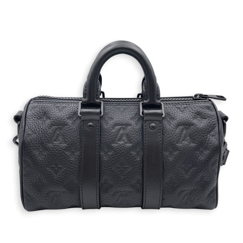 Keepall Bandouliere Black Crossbody Bag in Taurillon Leather Gunmetal hardware CL2607-22364 2