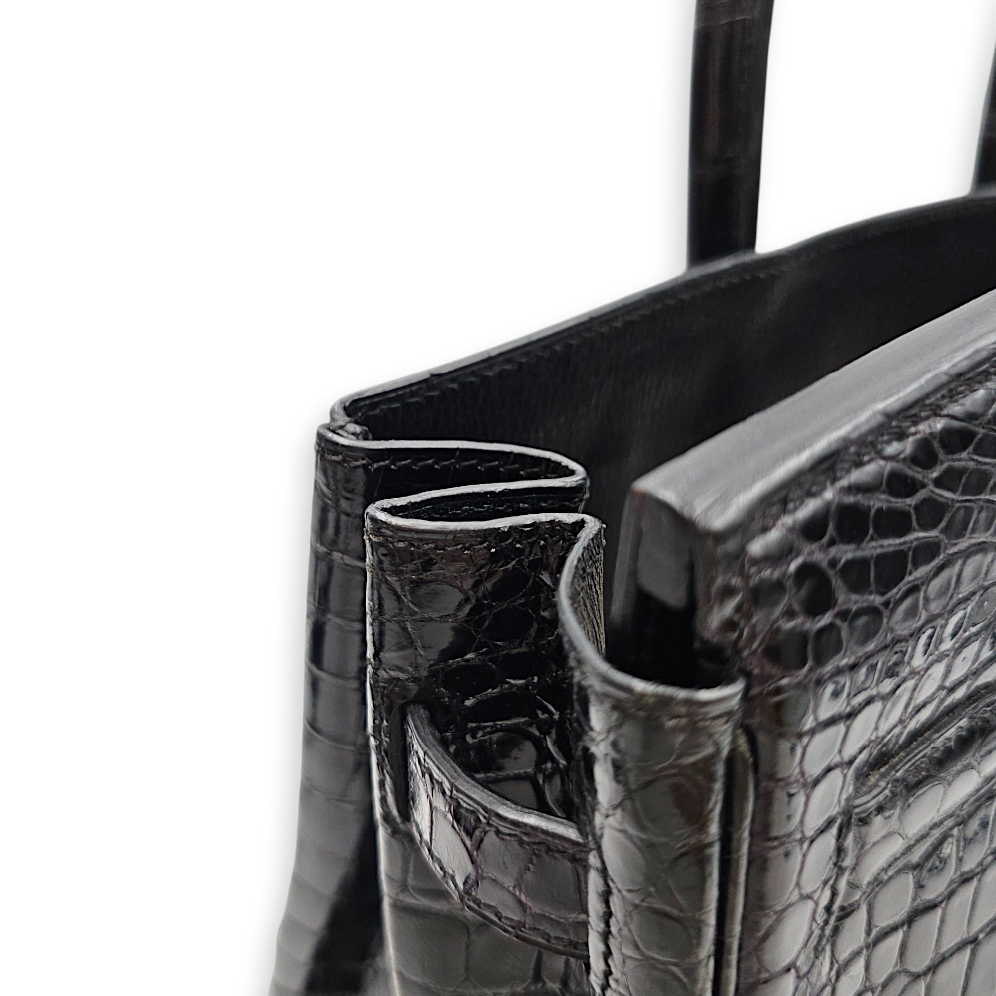 Birkin 30 Noir in Shiny Porosus Gold hardware CL2607-22367 11