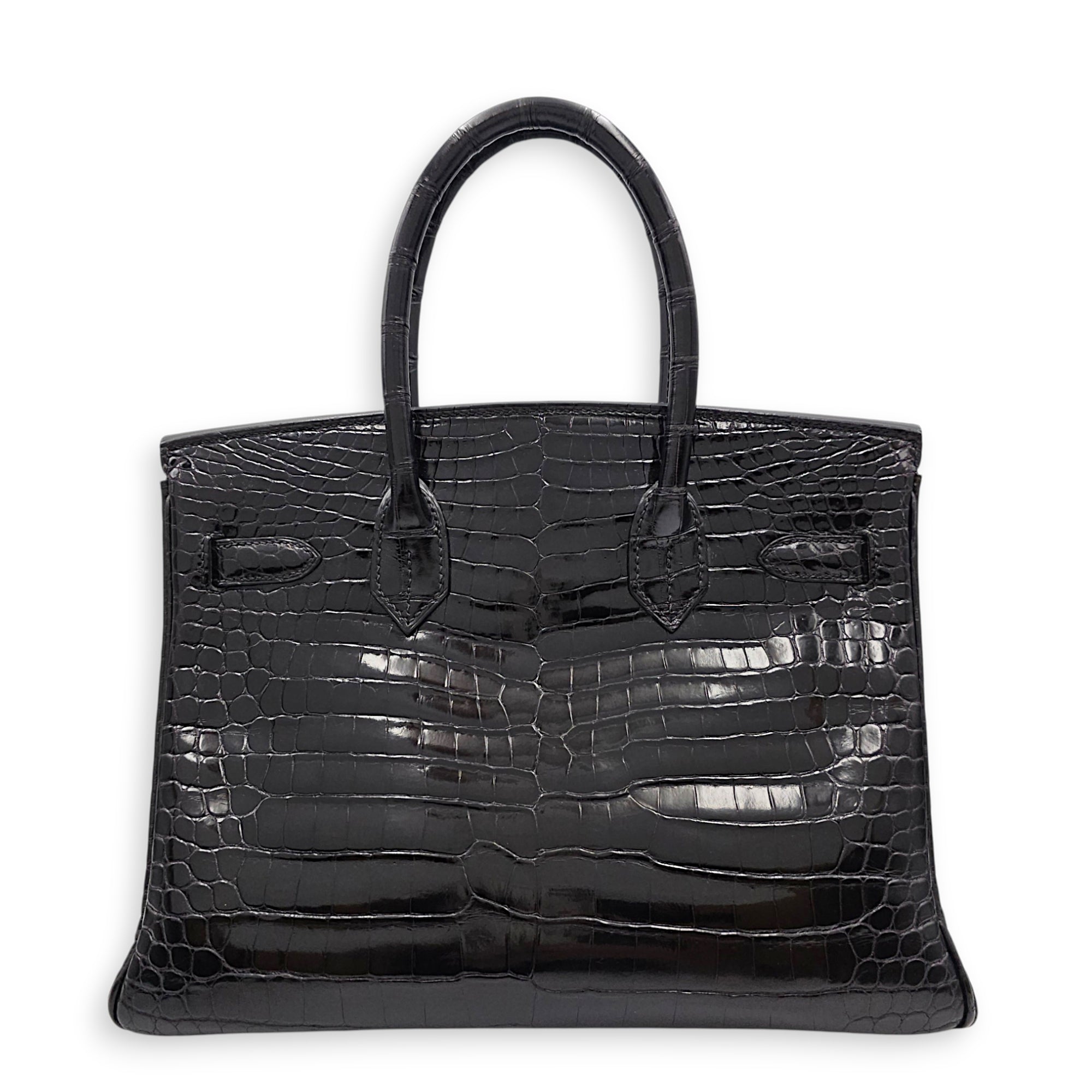 Birkin 30 Noir in Shiny Porosus Gold hardware CL2607-22367 2