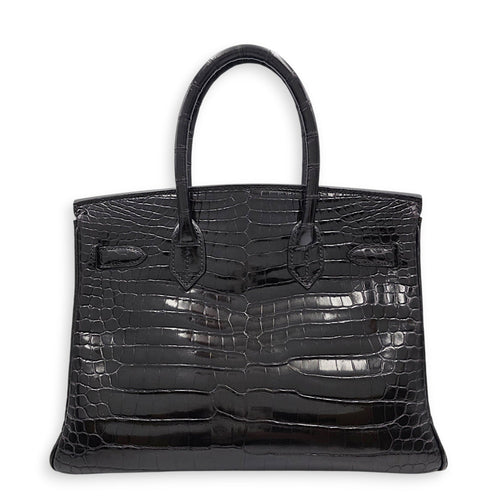 Birkin 30 Noir in Shiny Porosus Gold hardware CL2607-22367 2