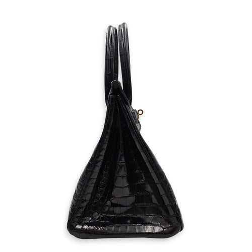 Birkin 30 Noir in Shiny Porosus Gold hardware CL2607-22367 3