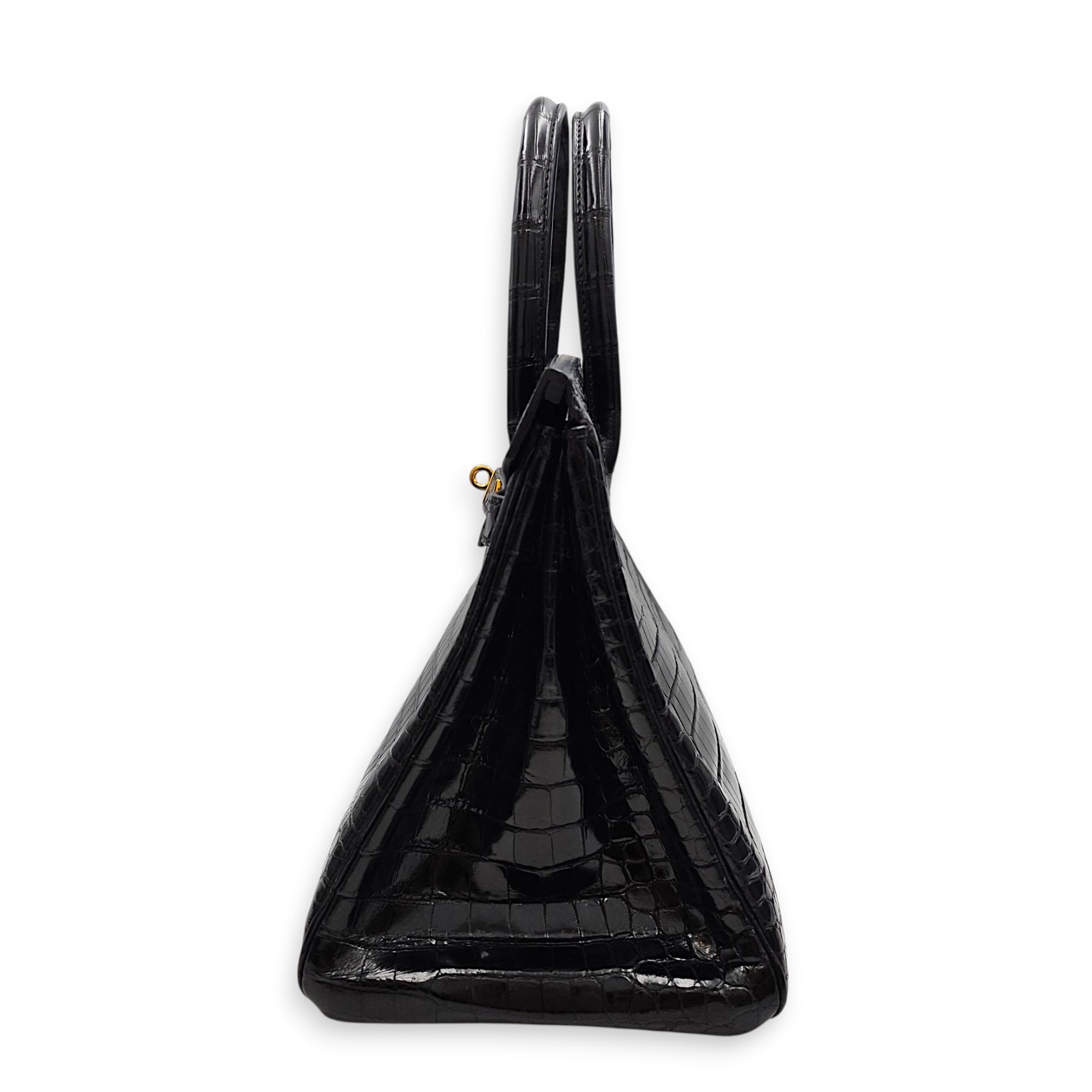 Birkin 30 Noir in Shiny Porosus Gold hardware CL2607-22367 4