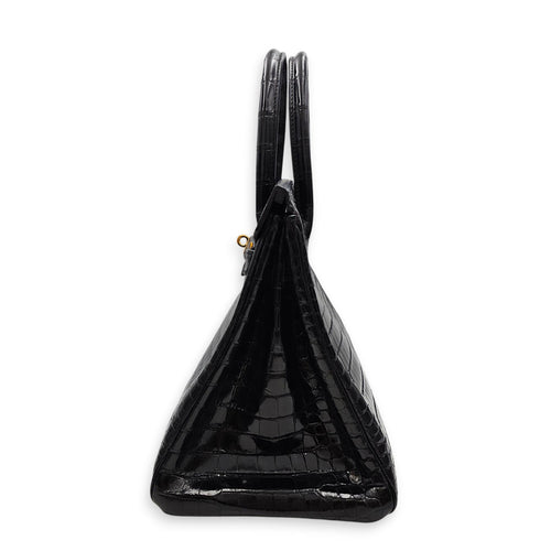 Birkin 30 Noir in Shiny Porosus Gold hardware CL2607-22367 4