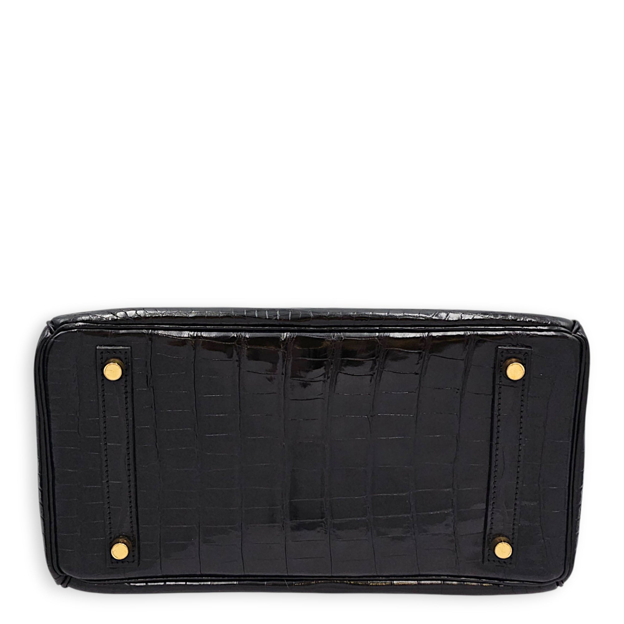 Birkin 30 Noir in Shiny Porosus Gold hardware CL2607-22367 5