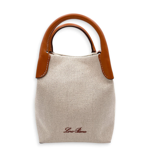 Bale Micro Beige Tote Bag in Canvas Gold hardware CL2607-22371 1