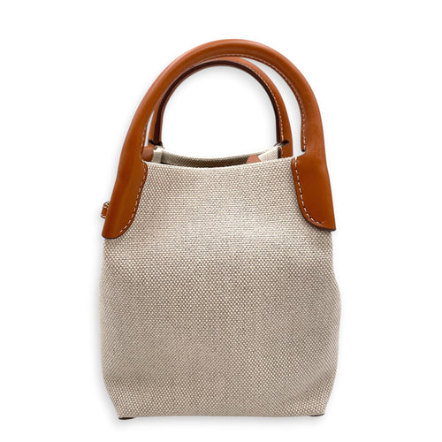 Bale Micro Beige Tote Bag in Canvas Gold hardware CL2607-22371 2