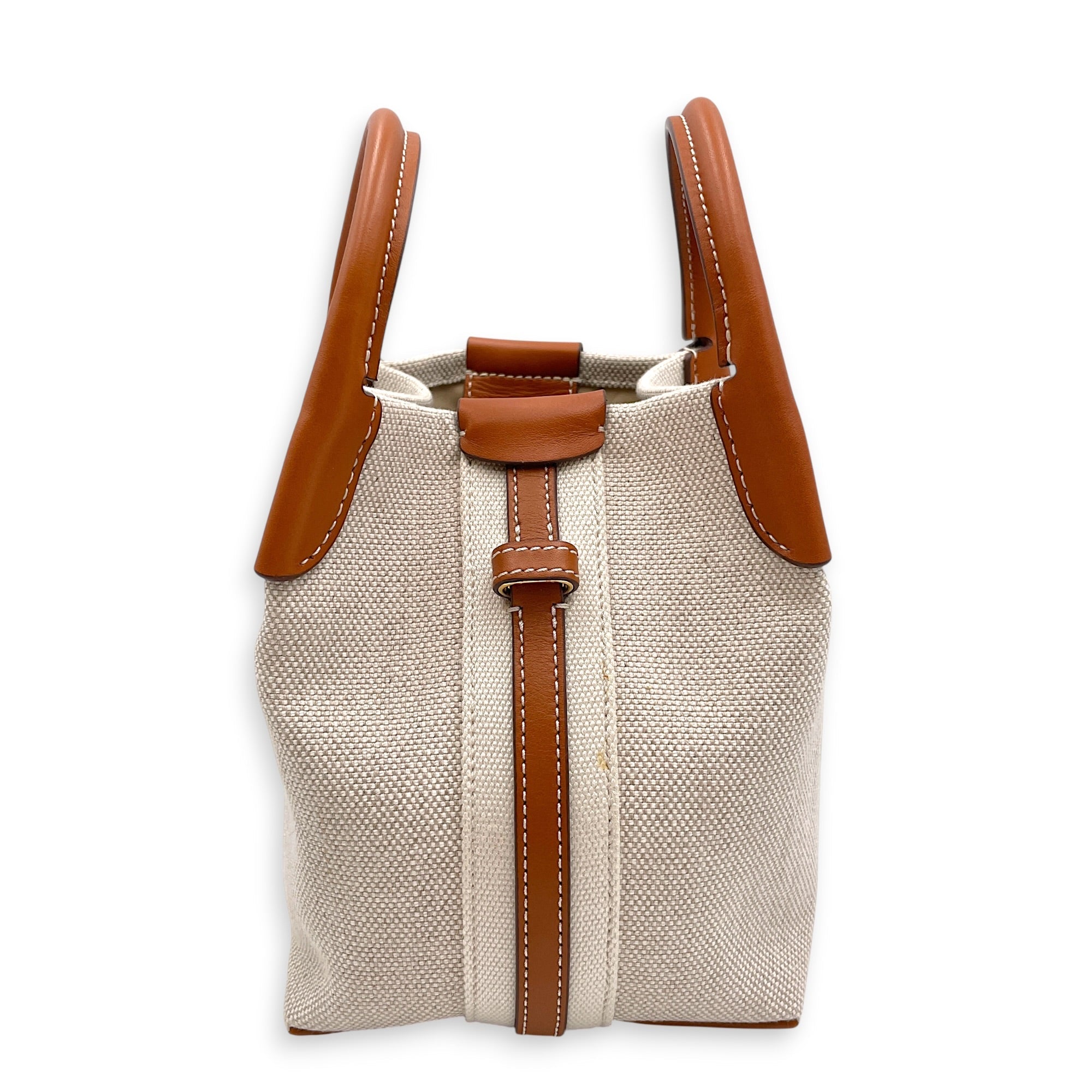 Bale Micro Beige Tote Bag in Canvas Gold hardware CL2607-22371 3