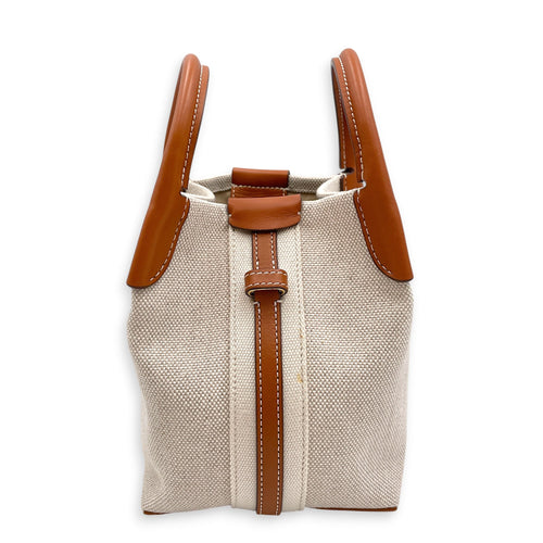 Bale Micro Beige Tote Bag in Canvas Gold hardware CL2607-22371 3