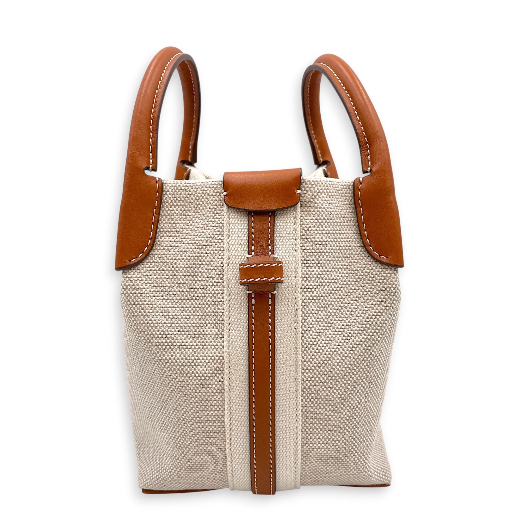 Bale Micro Beige Tote Bag in Canvas Gold hardware CL2607-22371 4