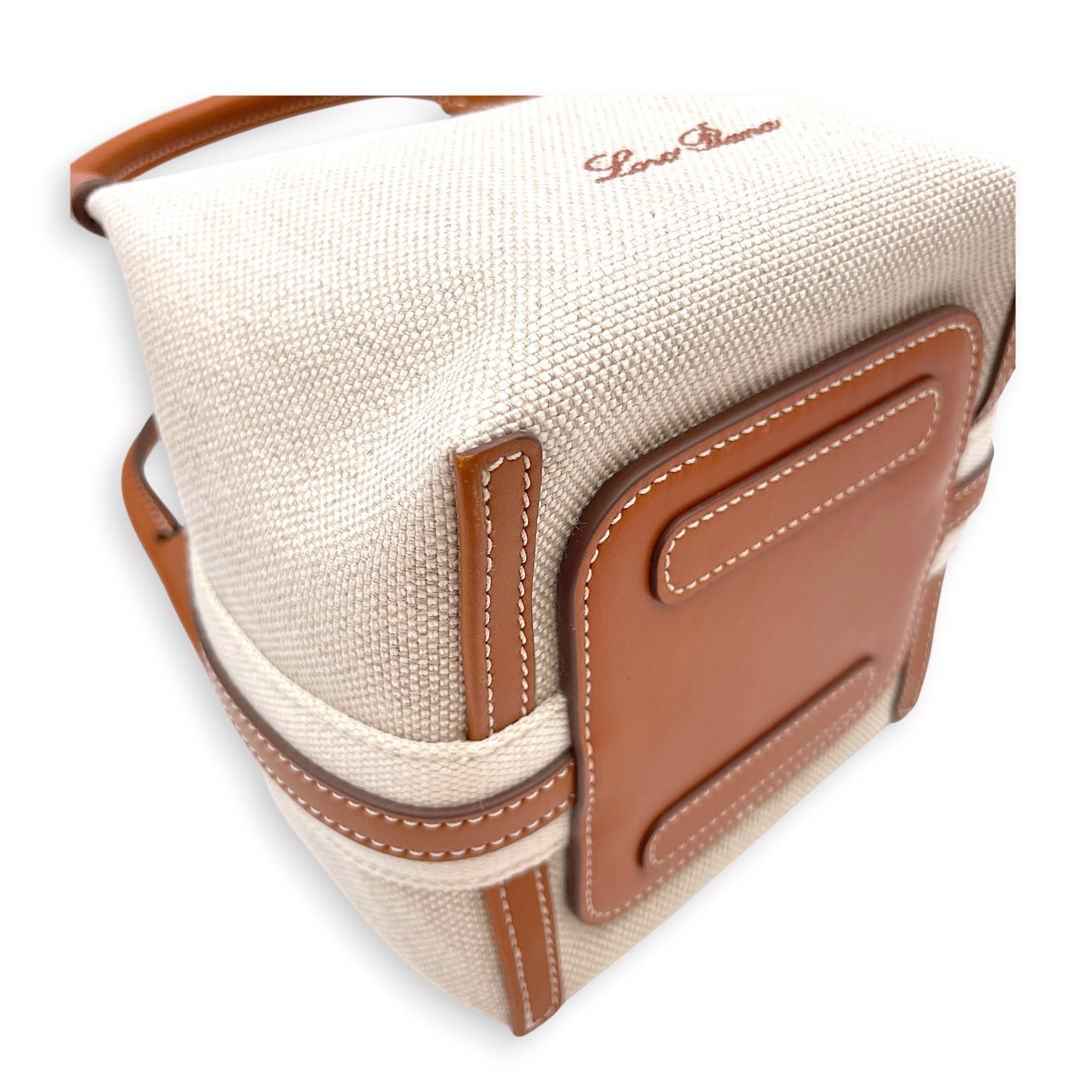 Bale Micro Beige Tote Bag in Canvas Gold hardware CL2607-22371 6