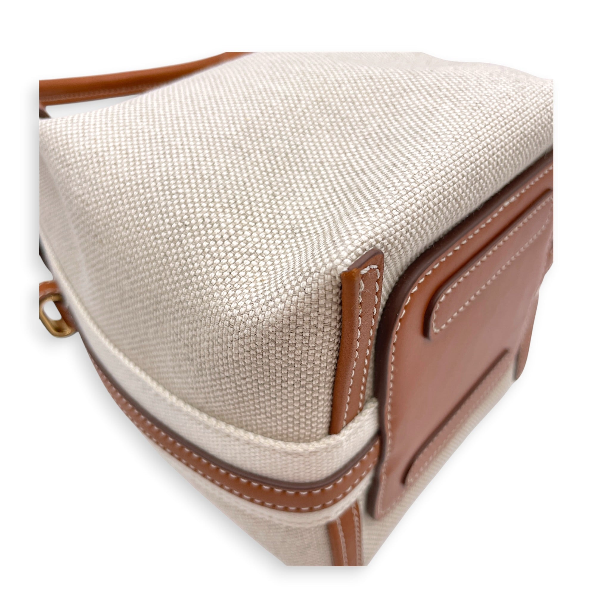 Bale Micro Beige Tote Bag in Canvas Gold hardware CL2607-22371 9