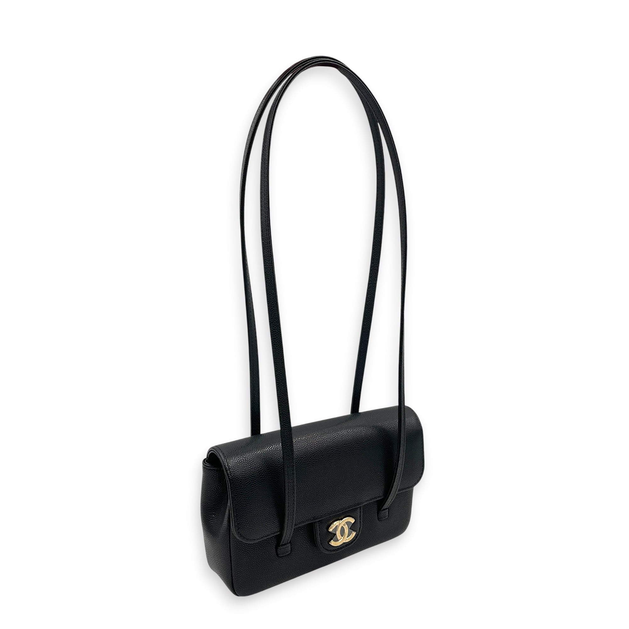Preppy Mini Black Shoulder Bag in Calfskin Gold hardware CL2607-22372 10