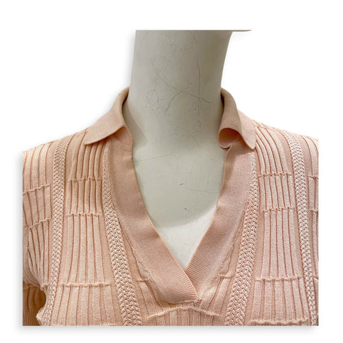 Knitted Polo Silk Shirt 38 Peach CL2607-22373 3