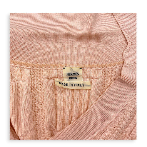 Knitted Polo Silk Shirt 38 Peach CL2607-22373 4